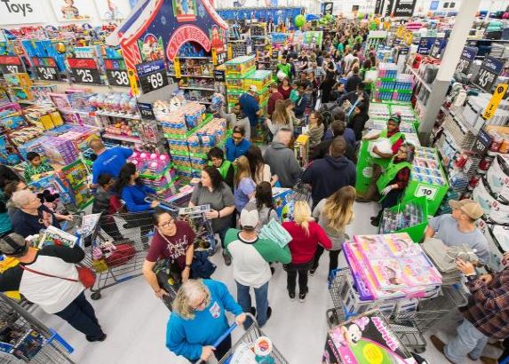 Walmart Crowd of Shoppers